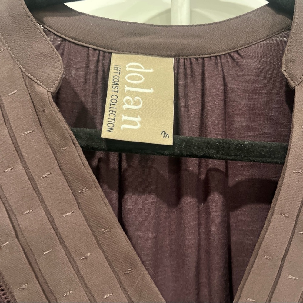 Anthropologie Dolan Pintucked Bryn Henley Top size medium plum - Picture 2 of 4